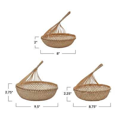 Hand-Woven Seagrass Baskets, Set of 3