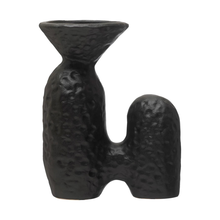 Textured Stoneware Sculptural Vase
