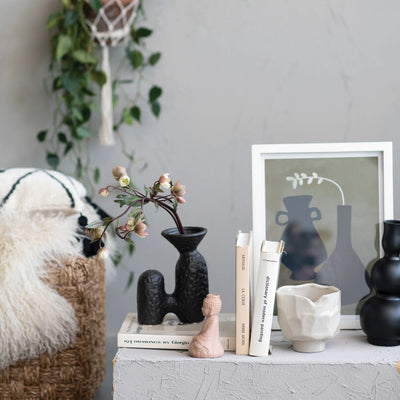 Textured Stoneware Sculptural Vase