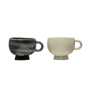 Footed Mug, Reactive Glaze, 2 Colors (Each One Will Vary)