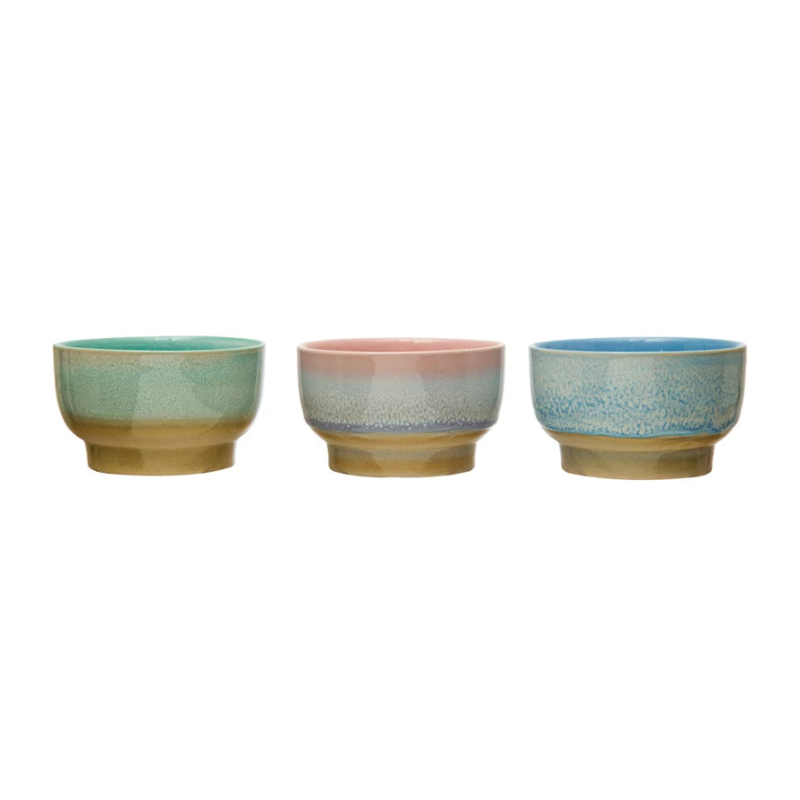 Stoneware Bowl, Reactive Glaze, 3 Colors (Each One Will Vary)