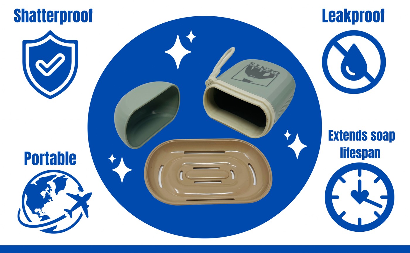 Travel Bar Soap Container Dish fits up to 5 oz bar-GENTS FINE GROOMING PRODUCTS -