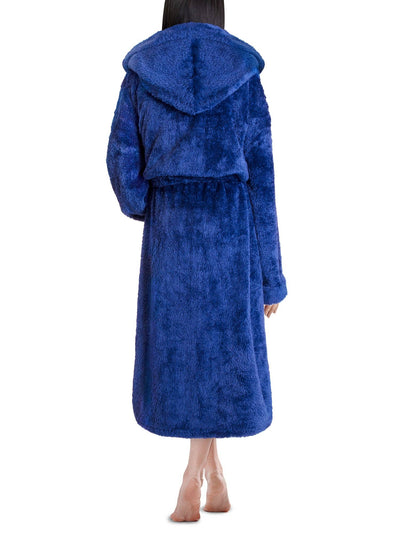 Women's Sherpa Fluffy Robe with Hood - Pavilia