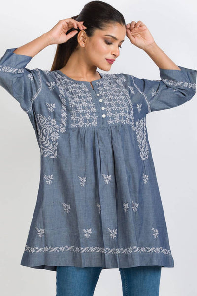 Sevya Handmade - Tarika Silver Chambray Tunic