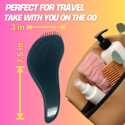 GENTS FINE GROOMING PRODUCTS - 3 pack wave Hair Brush Set Detangler, Scalp & Pocket Brush