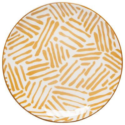 Ochre Lines Stamped Appetizer Plate 6 inch-Now Designs by Danica