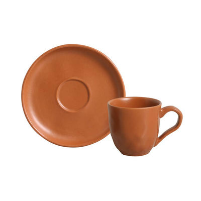 Organic Expresso coffee cup and Saucer 4.06 Oz Terracotta -Porto Brasil