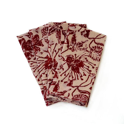 Bloom Cotton Napkins (Set of 4)-Ichcha