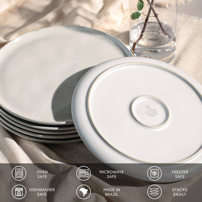 Bio Stoneware Açucena Dinner Plate, 10.8"-Porto Brasil