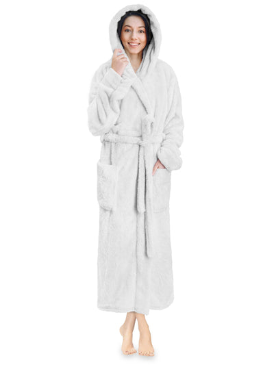 Women's Sherpa Fluffy Robe with Hood - Pavilia
