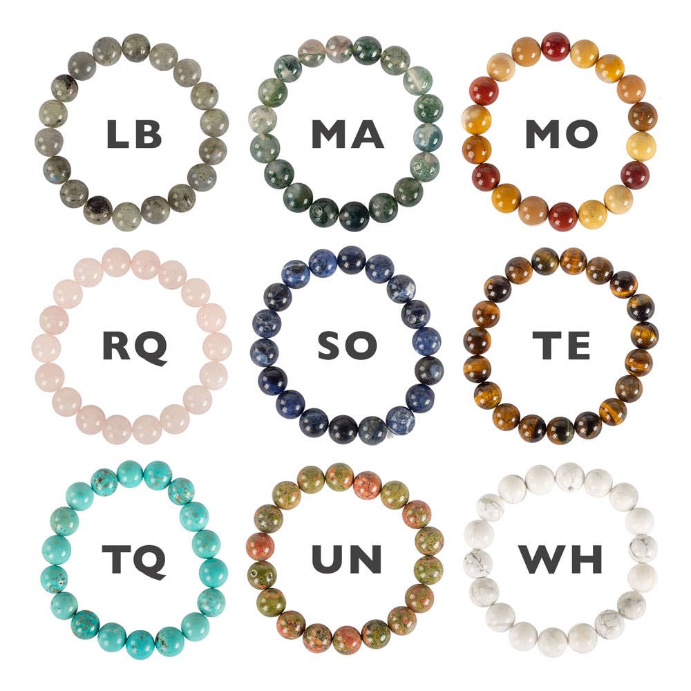 Benjamin International - 10mm Crystal Gemstone Stretch Bracelets