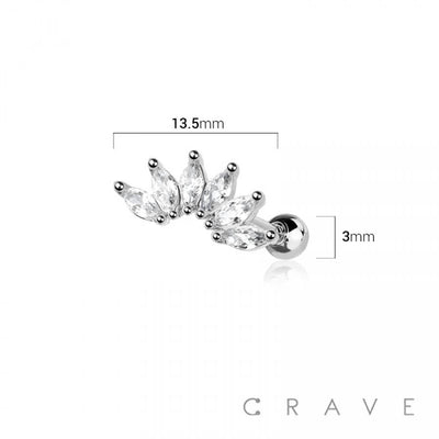 Crave Body Jewelry - Marquise Fan Top 316L SURGICAL STEEL CARTILAGE