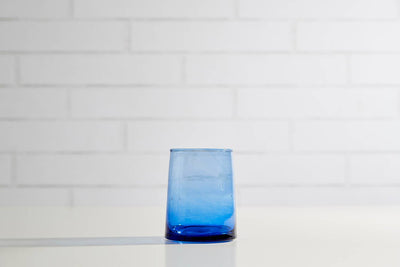 Moroccan Cone Glassware Small - Blue-Verve Culture