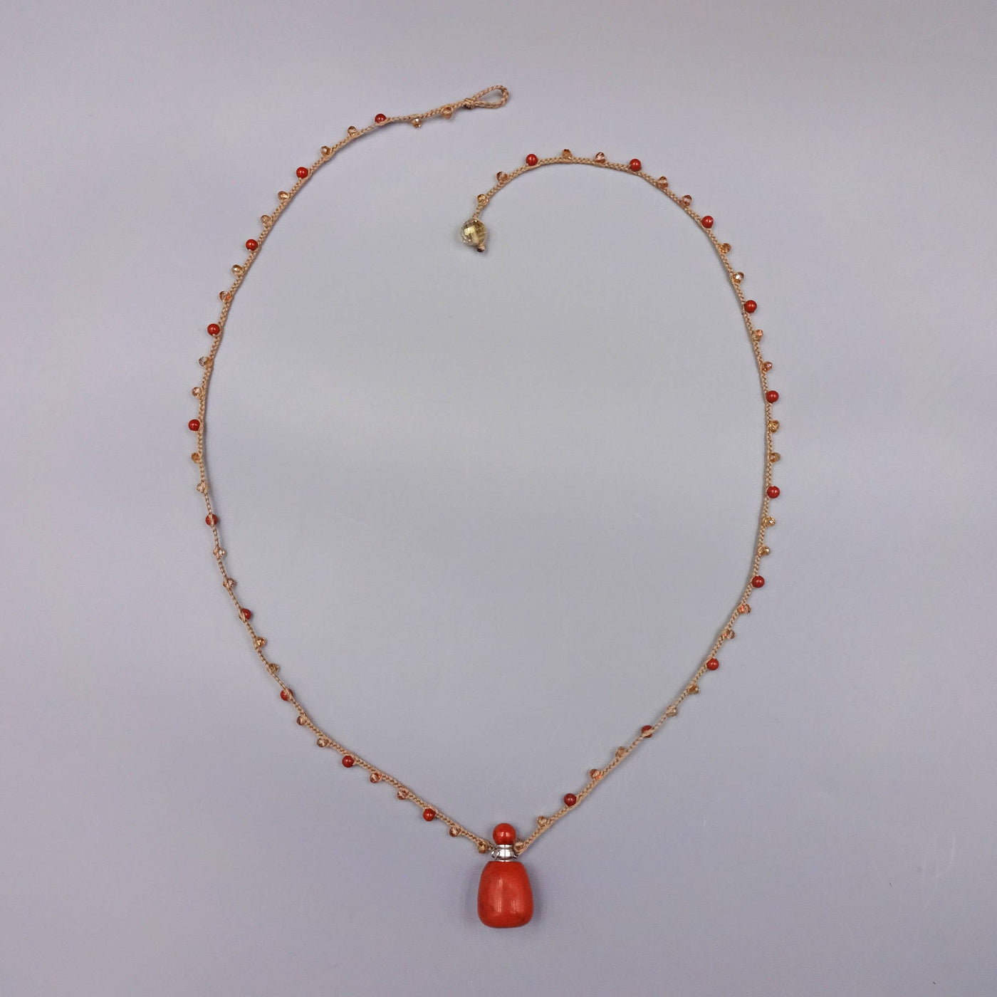 Red Jasper Perfume Bottle Pendant Necklace-IST Jewelry