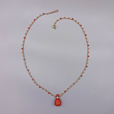 Red Jasper Perfume Bottle Pendant Necklace-IST Jewelry