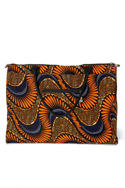 African Wax Cloth Overnighter Duffle Bag - Assorted Swahili - | AFRICAN MODERN