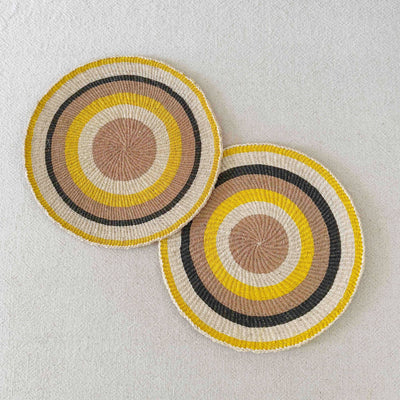 Amsha - 12" African Woven Placemats Set of 2 (OOAK) #208