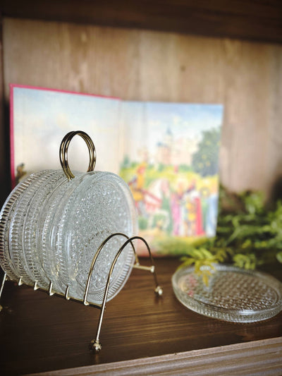 Made Market Co. - Glass Coasters Metal Caddy Set MCM