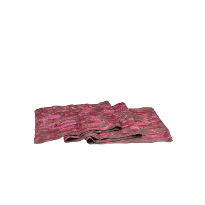 Brown, Red, Pink Spots Merino Wool Felt Vintage Scarf-Feltiful