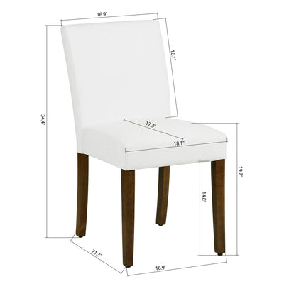 HOMYCASA DESIGN INC - Traditional Fabric Dining Chair with Solid Wood Legs