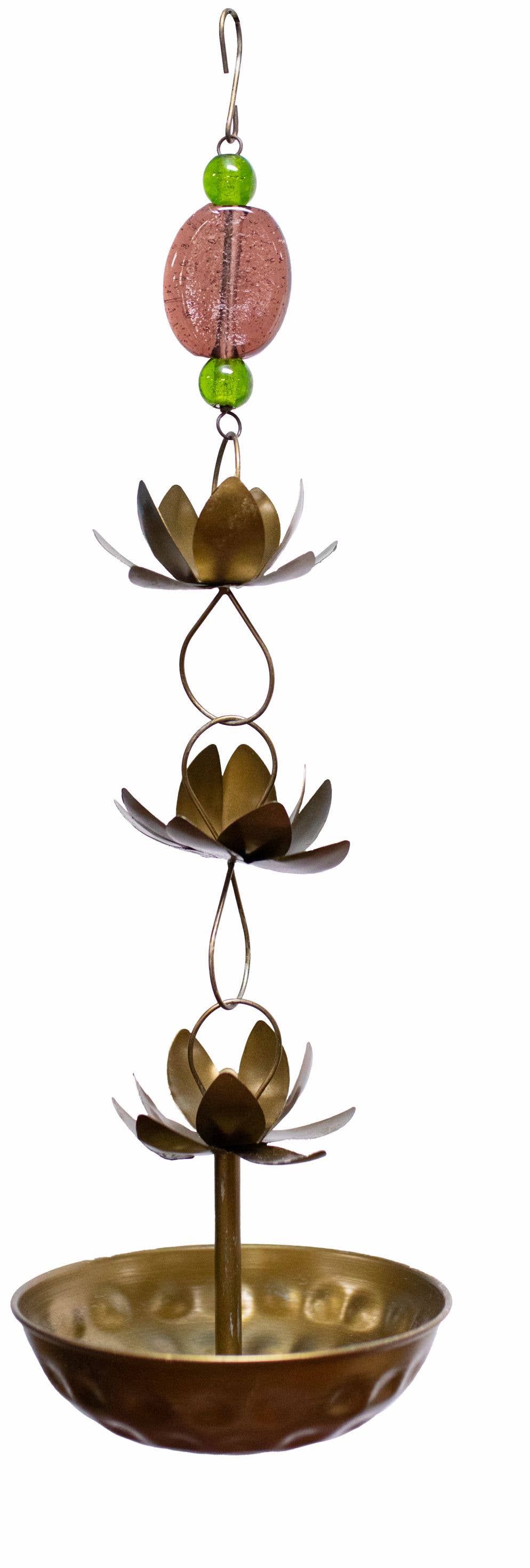 The Three Lotus With Bowl/Beads-Moksha Imports