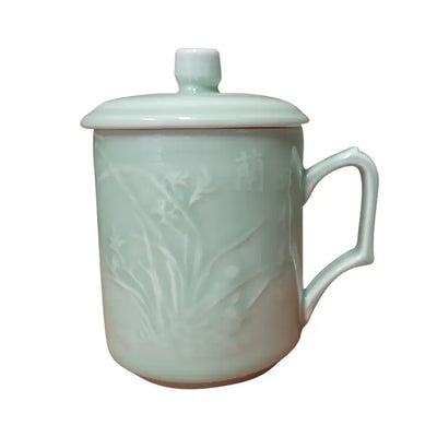 Celadon Ceramic Mugs - Four Seasons - Set of 4
