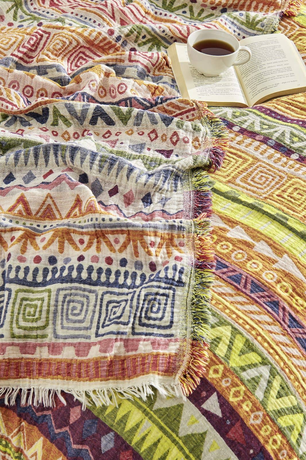 Kikoya - Boho Bedspread Turkish Cotton Summer Blankets Throw Bohemian