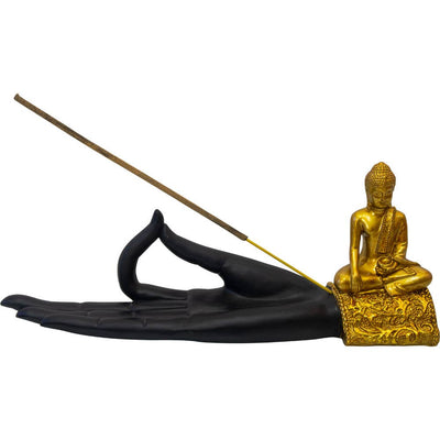 Polyresin Incense Holder - Buddha Mudra Hand (Each)-Kheops International