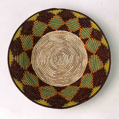 7" Small Very Thin Coil Finest Quality Handwoven Rwenzori Raffia Shallow Basket/Bowl |  - The Niger Bend