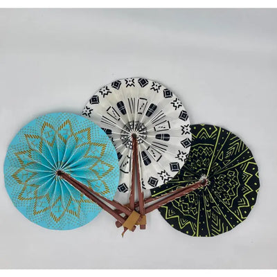 African Wax Folding Fans