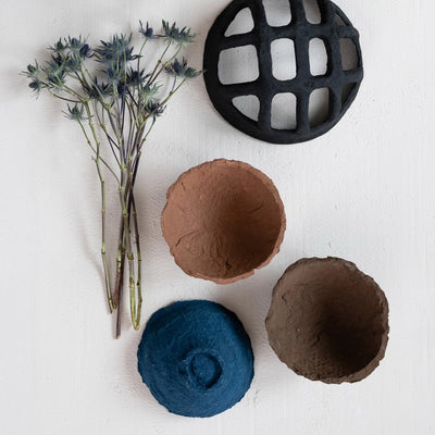 Paper Mache Bowl, Decorative Handmade , 3 Colors (Each One Will Vary)