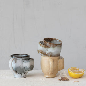 Stoneware Mug W/ Tea Bag Holder