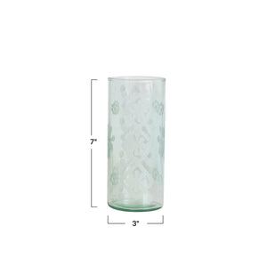 Recycled Etched Glass Hurricane/Vase