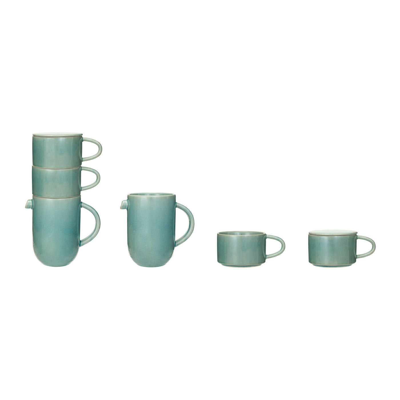 30 oz. Pitcher w/ (2) 12 oz. Stackable Mugs & 1 Lid, Set of 3 (Each One Will Vary)