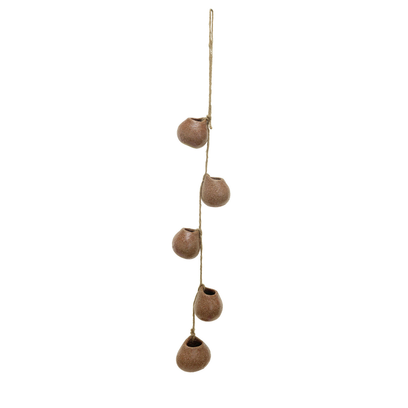 Stoneware Hanging Vases w/ Jute Rope Hanger (Each One Will Vary)
