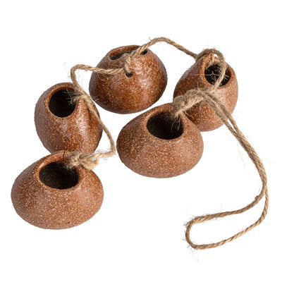 Stoneware Hanging Vases w/ Jute Rope Hanger (Each One Will Vary)