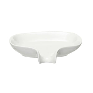 Stoneware Soap Dish w/ Drip Spout, White