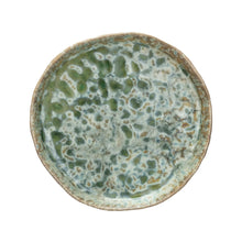 Green Round Stoneware Plate 6"