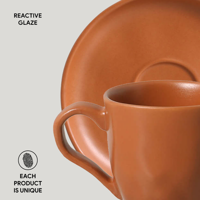 Organic Expresso coffee cup and Saucer 4.06 Oz Terracotta -Porto Brasil
