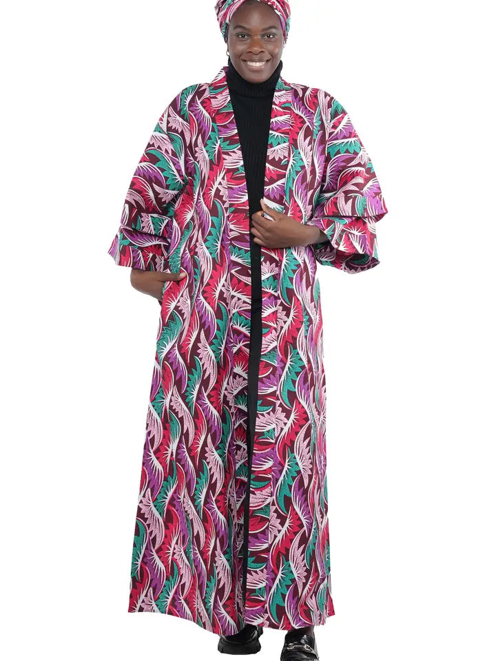 Ankara Long Kimono Jacket