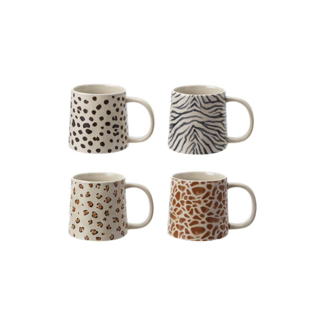 Stoneware Mug with Animal Print Cheetah