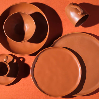Bio Stoneware Terracotta Dessert Plate, 8.46" -Porto Brasil