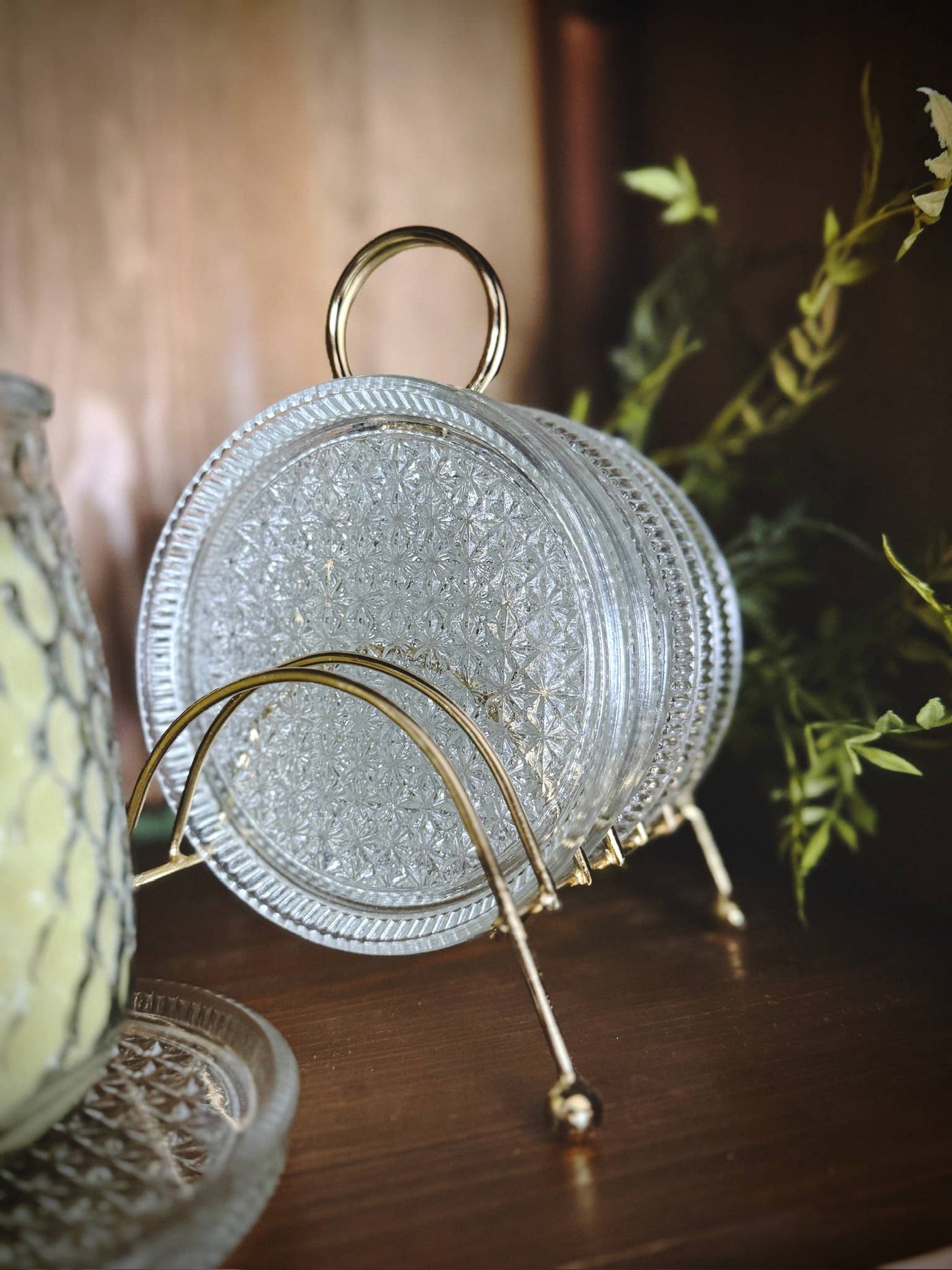 Made Market Co. - Glass Coasters Metal Caddy Set MCM