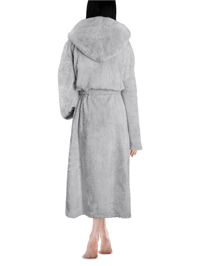 Women's Sherpa Fluffy Robe with Hood - Pavilia