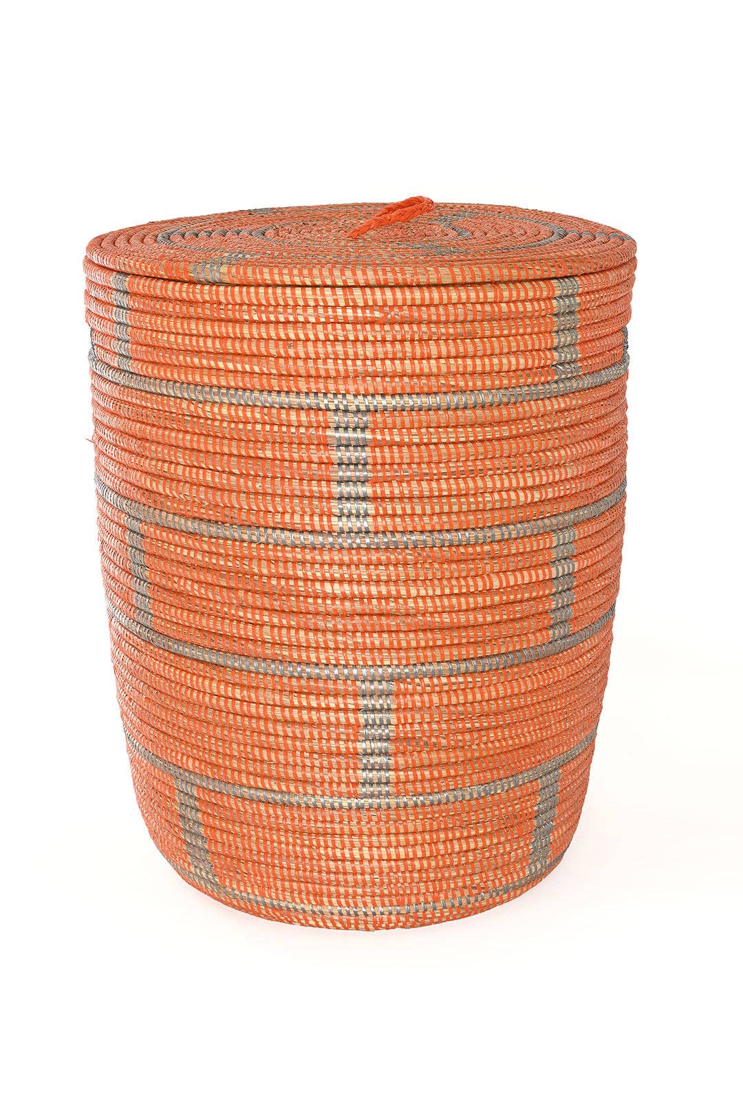 Swahili | AFRICAN MODERN - Set of Three Orange and Silver Brickwork Nesting Hamper Baskets