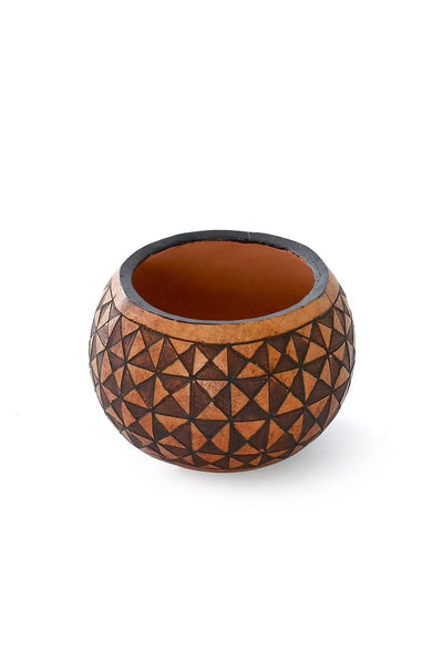 Small Geometric Etch Calabash Storage Bowl - Assorted Designs-Swahili | AFRICAN MODERN