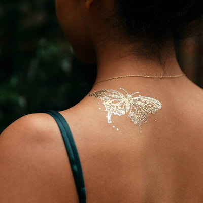 Tattly - Flit (Gold) Tattoo Pair