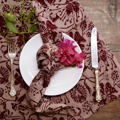 Bloom Cotton Napkins (Set of 4)-Ichcha