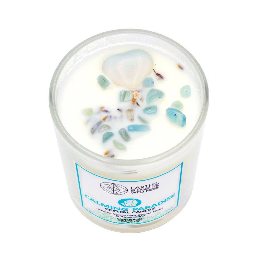 Calming Paradise Crystal Candle by Earth's Elements Wellness