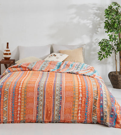Kikoya - Boho Bedspread Turkish Cotton Summer Blankets Throw Bohemian